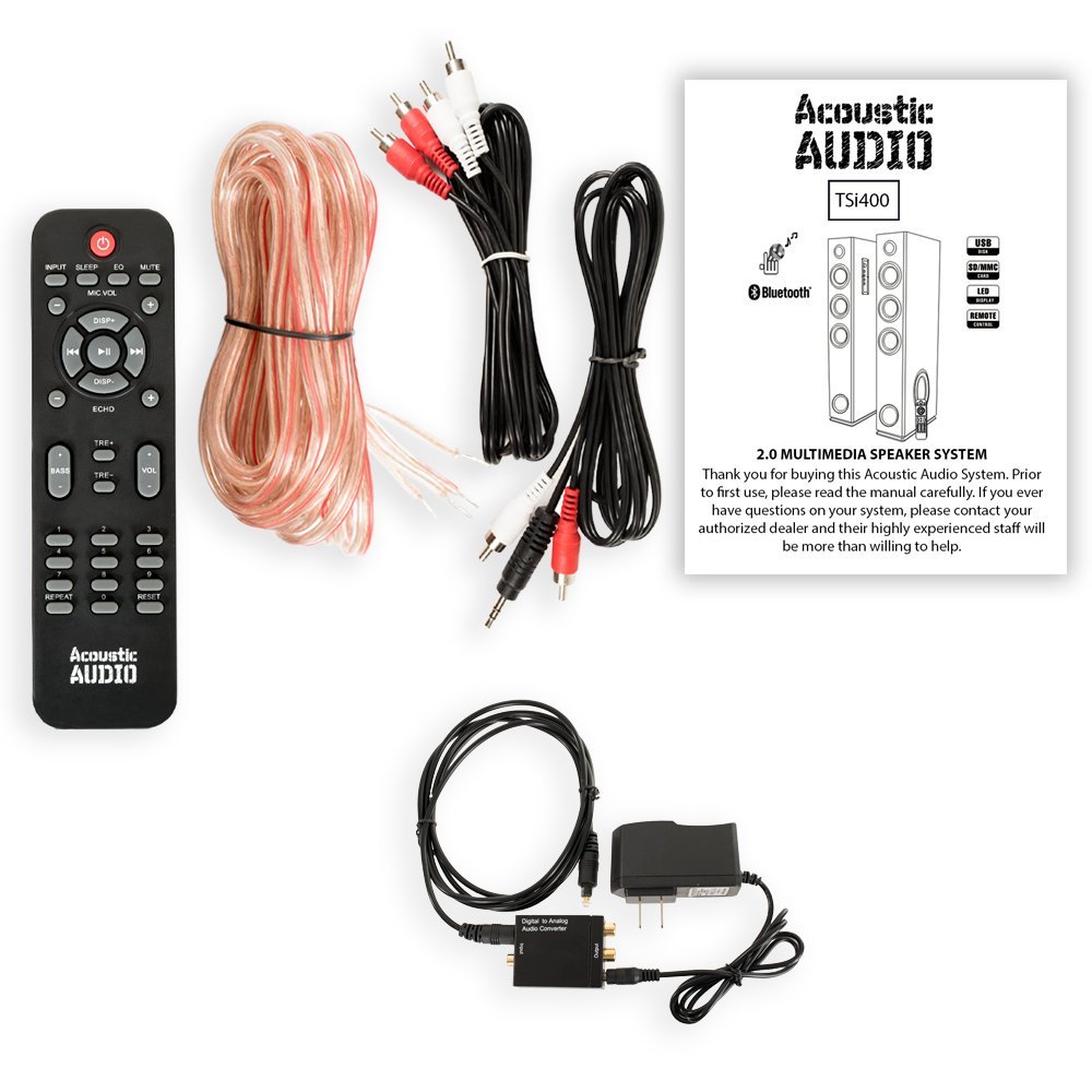 Acoustic Audio TSi400 Bluetooth Powered Floorstanding Tower Multimedia