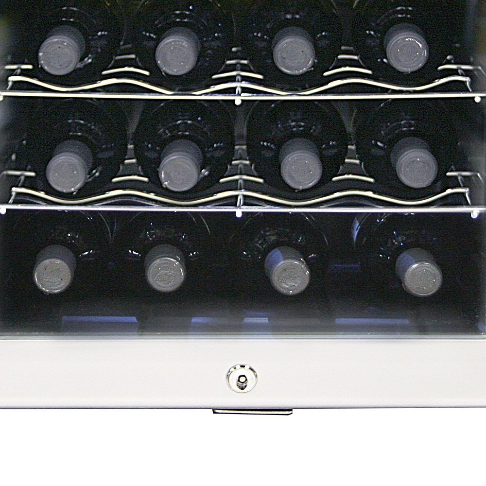 Whynter WC28S SNO 28 Bottle Wine Cooler, Platinum with Lock N3 free