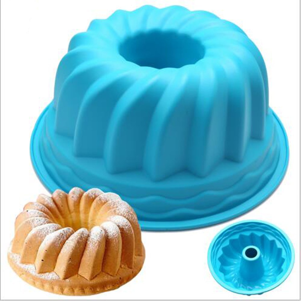 1ea 9" Alekoo NonStick Silicone DIY Cake Bundt Pans, Chiffon Mold, Savarin Pan (High) N2 free