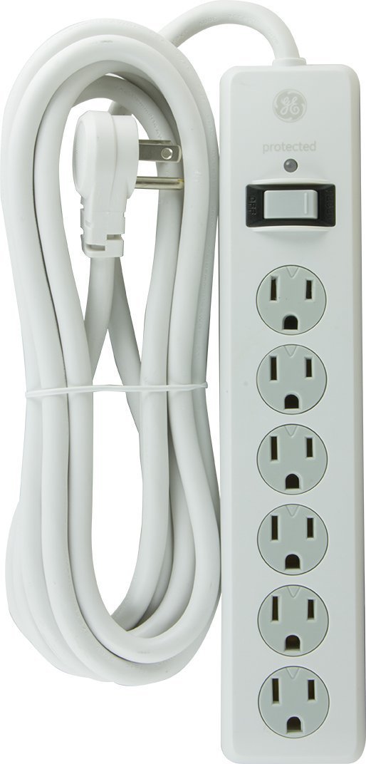 GE 14014 6Outlet General Purpose Surge Protector, 800 Joules, 8ft Cord