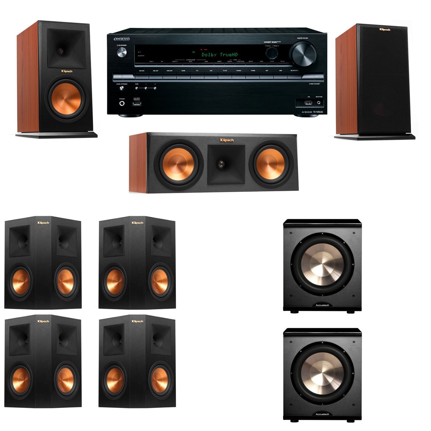 Klipsch RP150MCH Monitor Speaker 7.2 PL200 Onkyo TXNR636 free image