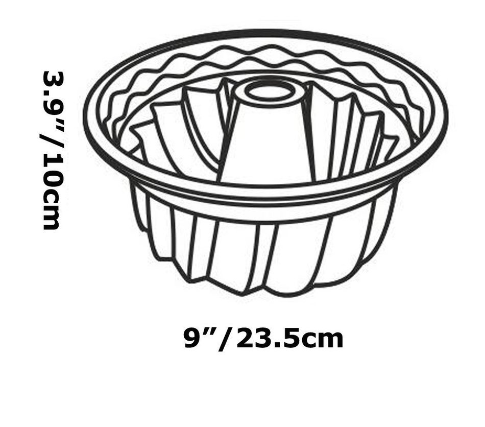 1ea 9" Alekoo NonStick Silicone DIY Cake Bundt Pans, Chiffon Mold, Savarin Pan (High) free