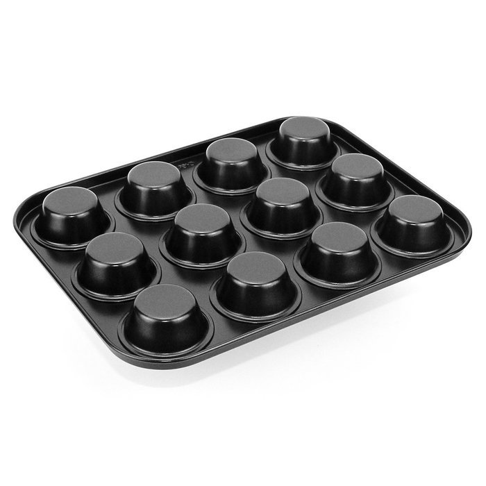 Ezeso 12Cavity Nonstick Cast Aluminum Mini Cheesecake Muffin Quiche Cupcake Tarts Pan (A) N5