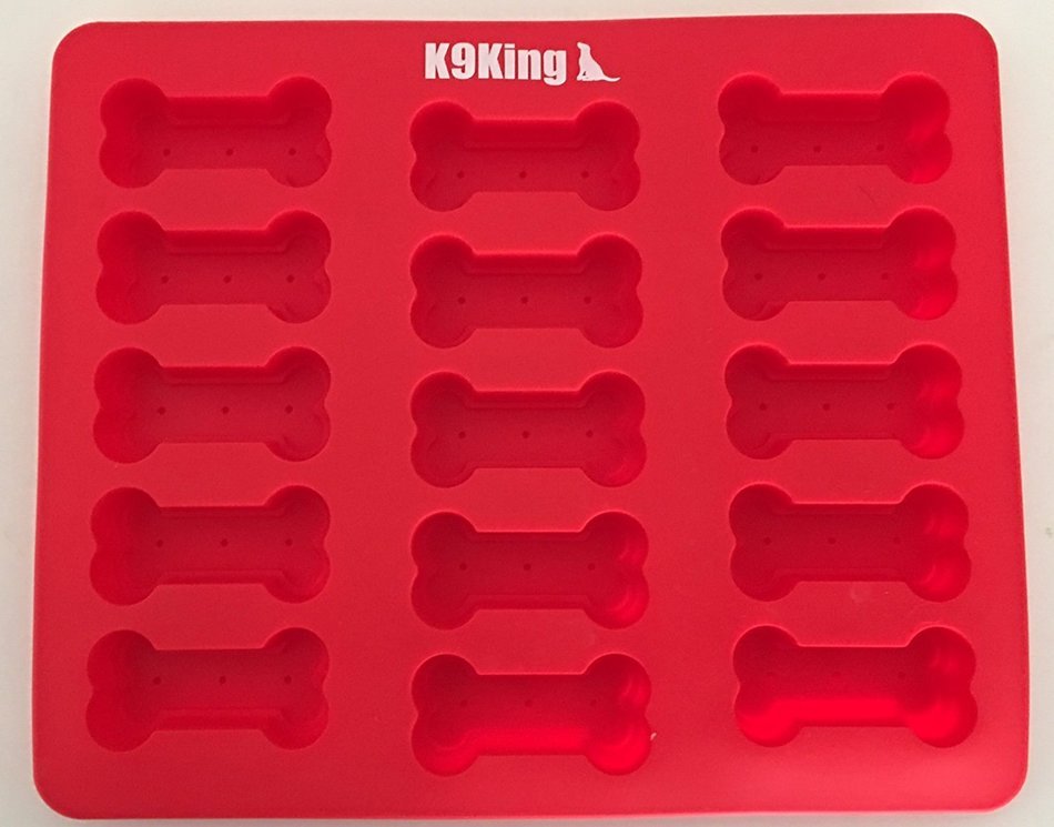 K9King Dog Treat Cake Pan, Silicone Bone Mold, 12 by 10 inch N5 free