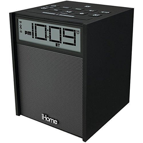 IHOME IBN180B Rubberized Dual Alarm Clock Radio with Bluetooth(R) & USB