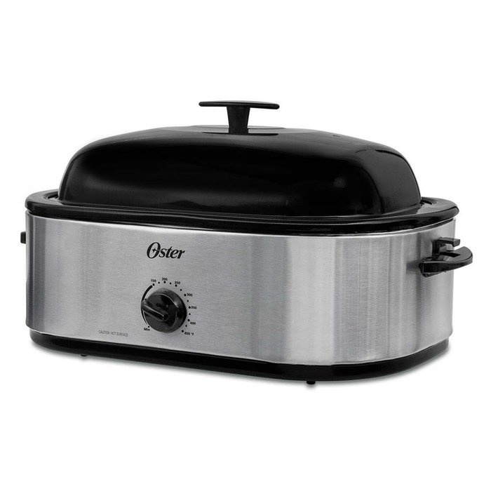 NEW Oster CKSTRS18 24LB Turkey Roaster Oven with High Dome 18Quart, Stainless Steel free image