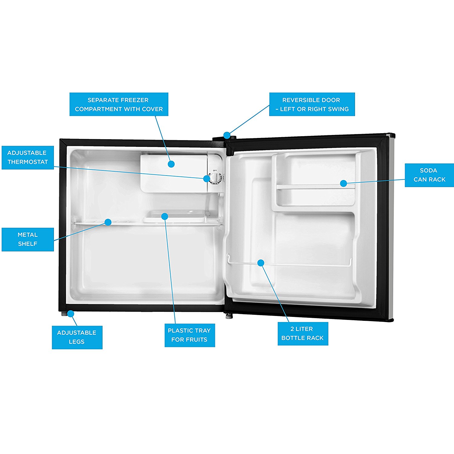 Avalon by Keyton Compact Single Door Refrigerator & Freezer 1.6 Cubic