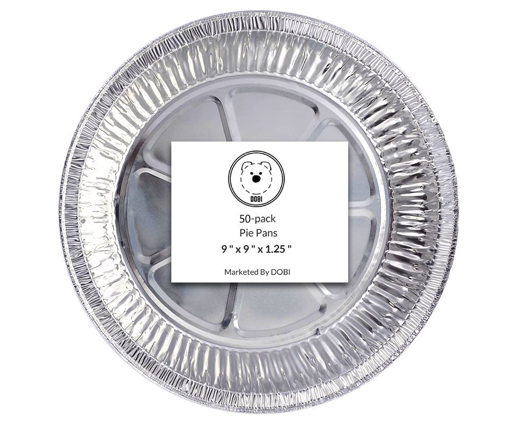 DOBI Pie Pans Disposable Aluminum Foil Pie Plates, Standard Size 9