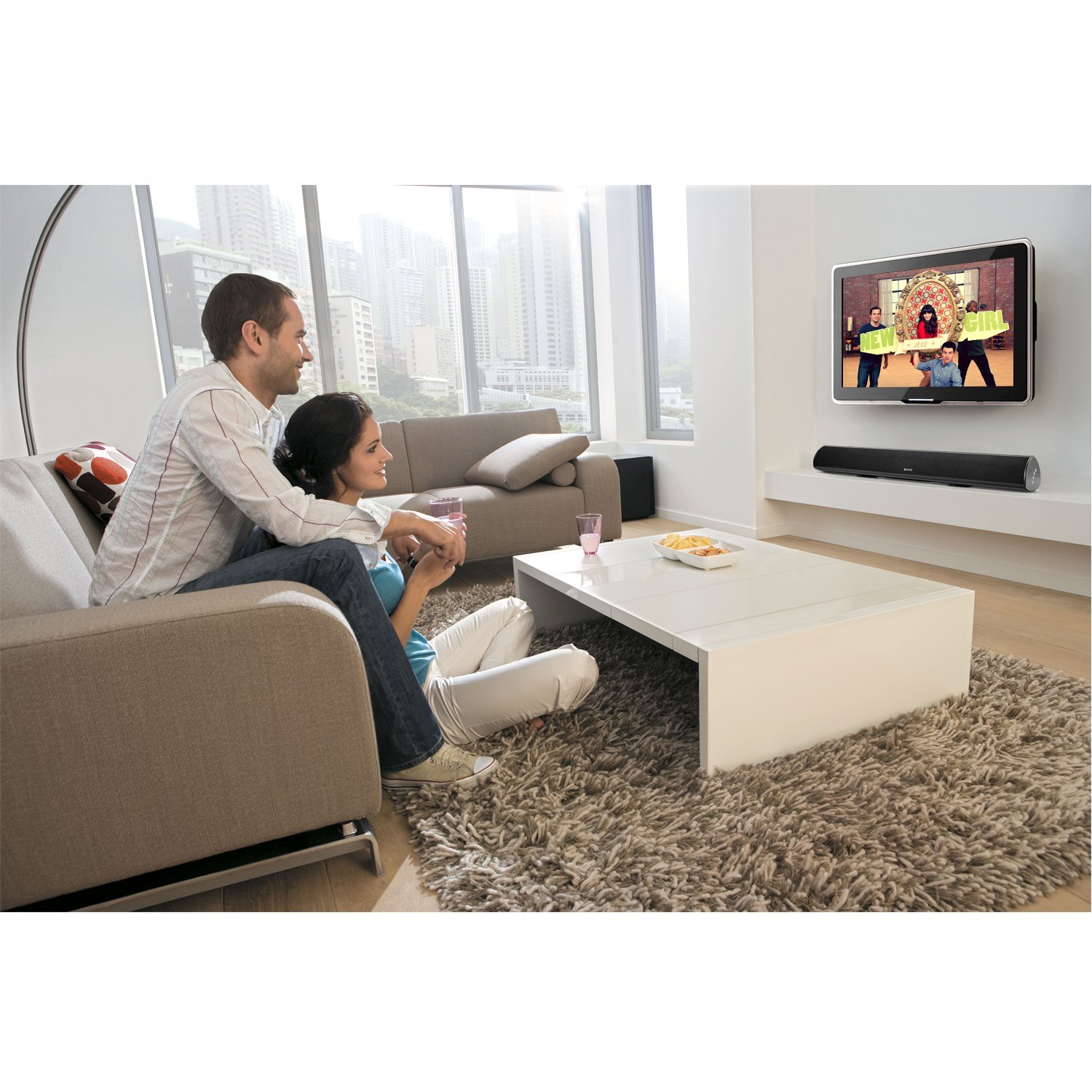 MEGACRA Bluetooth 4.0 Connectivity 3 Audio Modes 60 Watt 34 Inch Sound Bar with 2 Bass Reflex