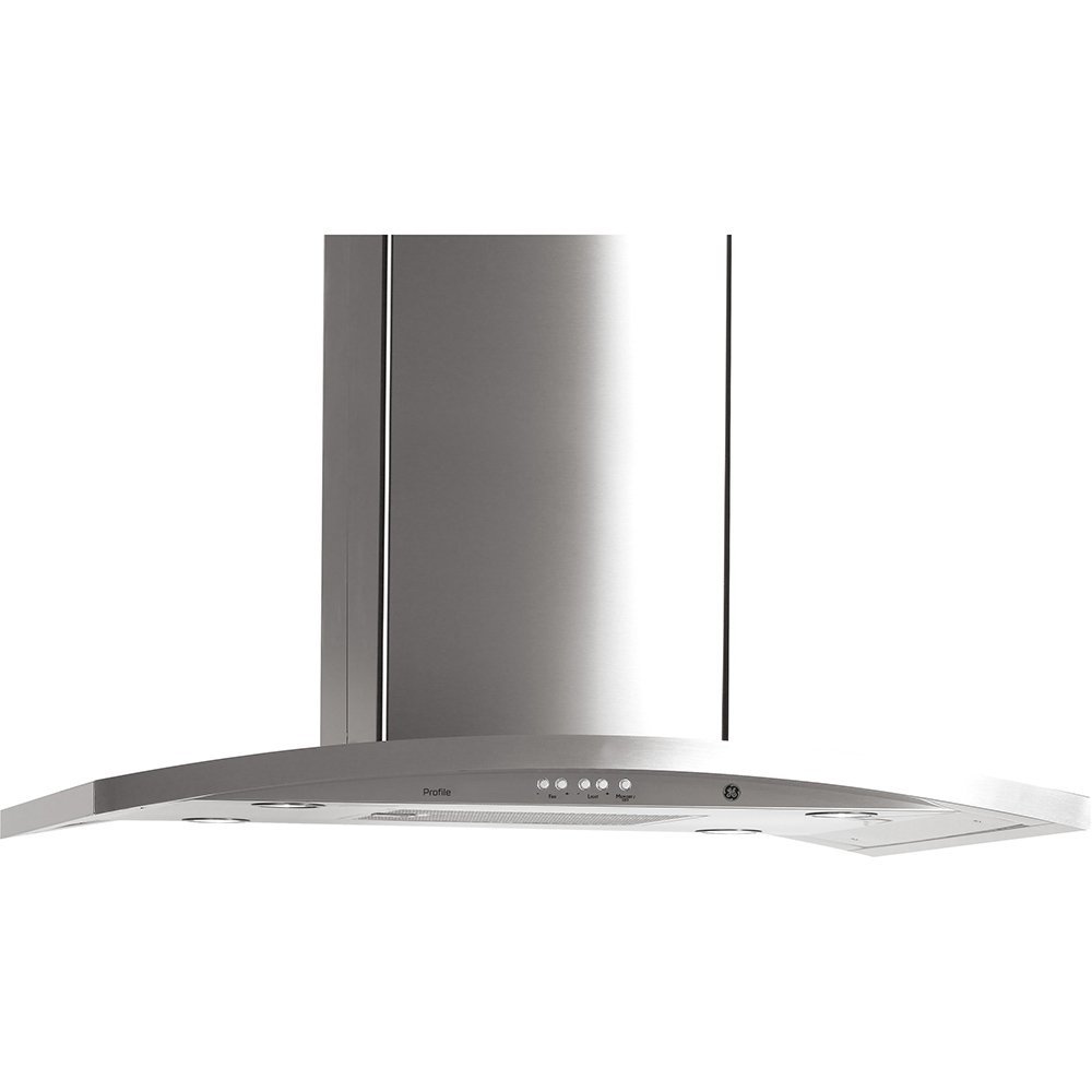GE PV977NSS Profile 36" Stainless Steel Chimney Style Island Mount