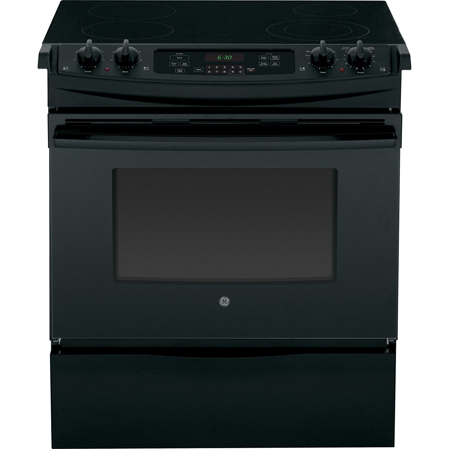 GE JS630DFBB 30" Black Electric SlideIn Smoothtop Range N3 free image