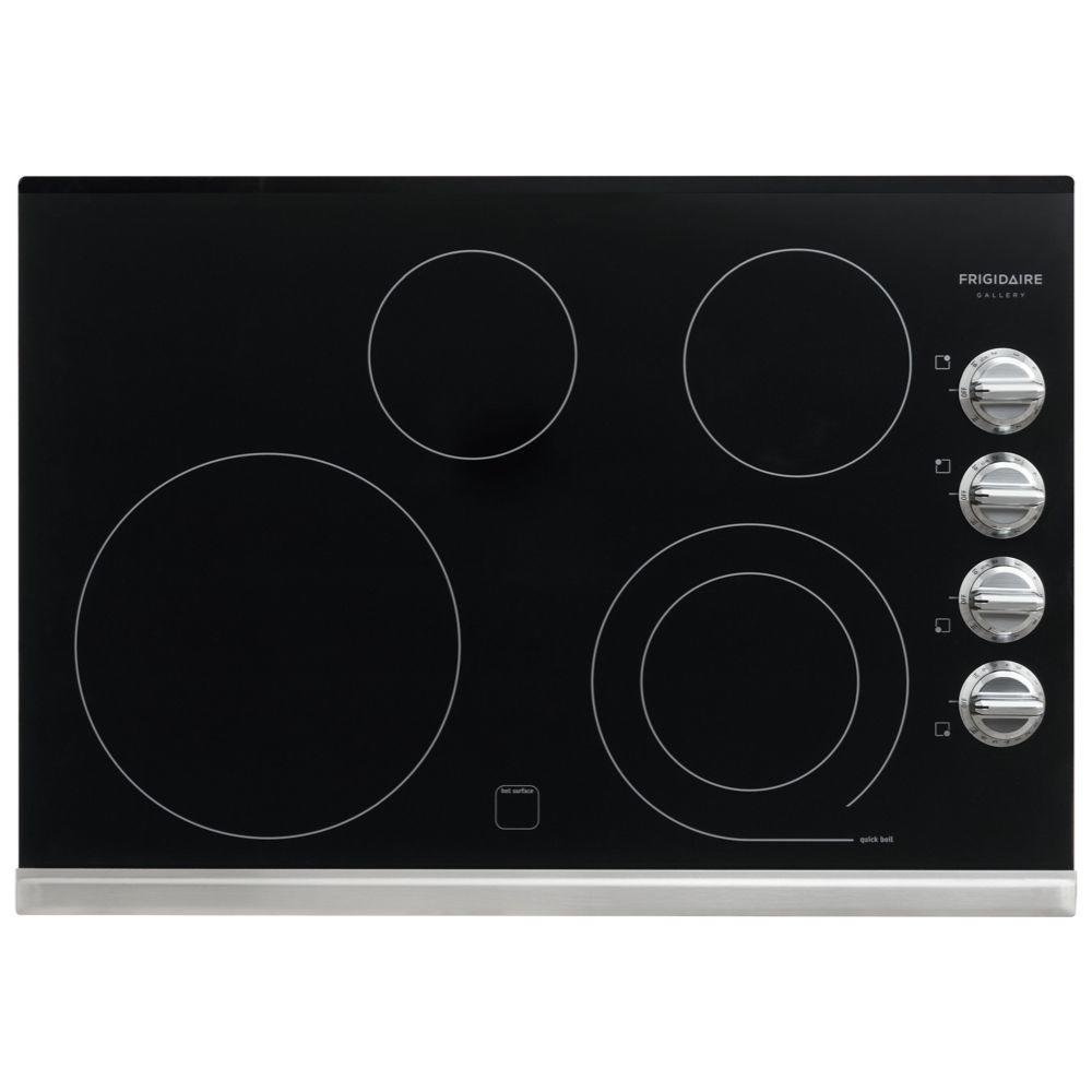 Frigidaire FGEC3045PS 30" Smooth Top Electric Cooktop, Black, Stainless
