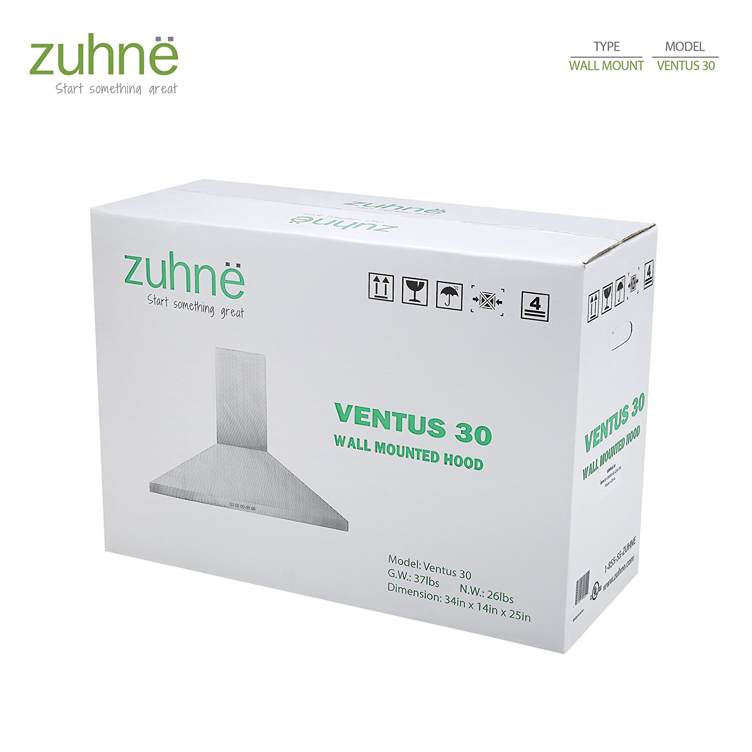 Zuhne Ventus 30 inch Kitchen Wall Mount Vented/ Ductless Stainless