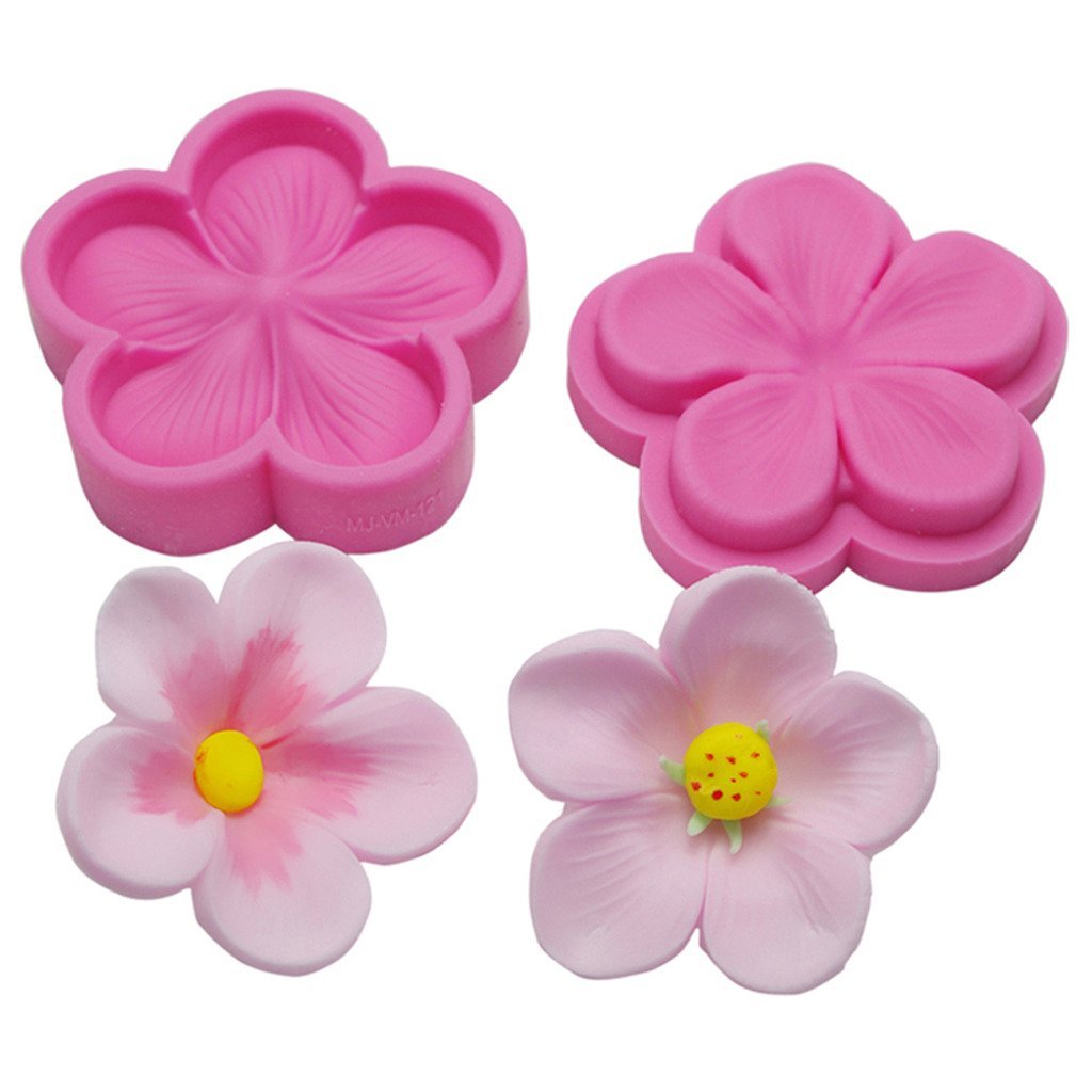 FOURC Fondant Tools Flower Blossom Veiner Sugar Molds Cupcake Top