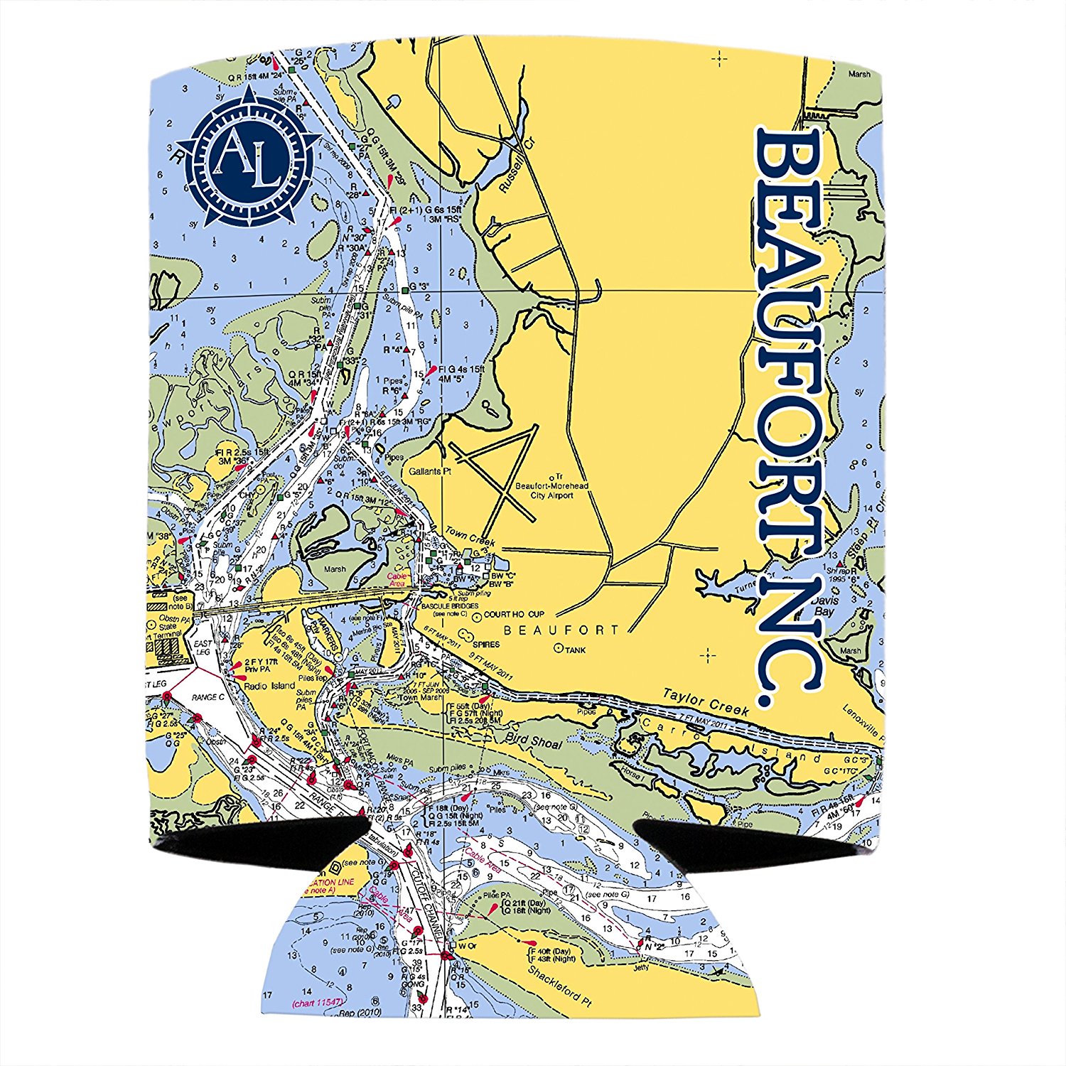 Altered Latitudes Beaufort NC Chart Standard Beverage Cooler (4Pack