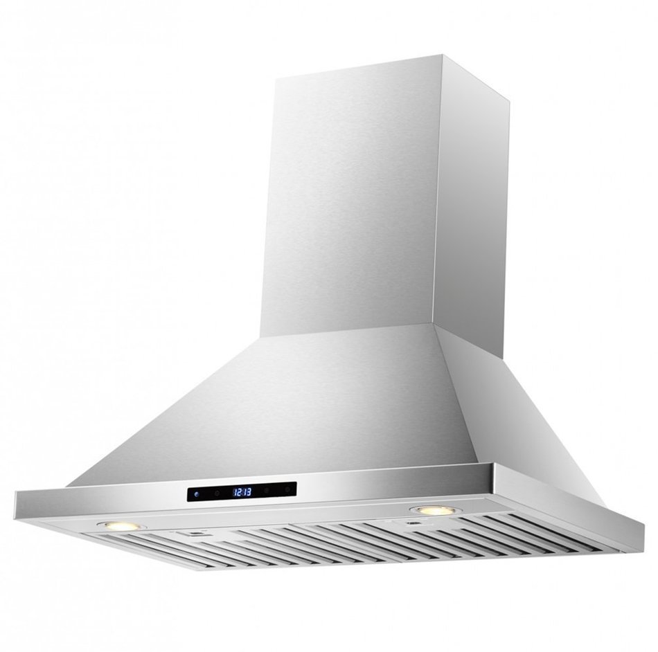 Kitchen 30" Wall Mounted Stainless Steel Range Hood with LED Touch
