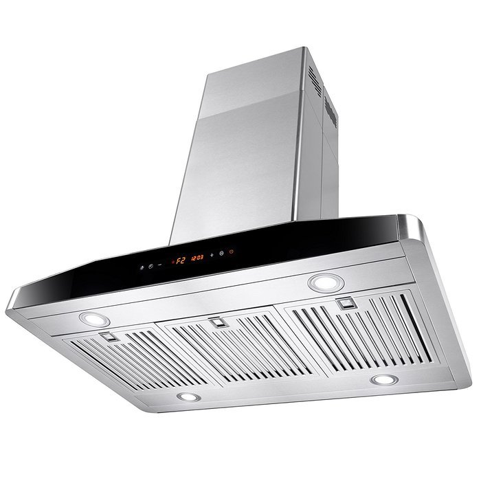 AKDY® 36" Kitchen Stainless Steel Island Mount Ductless Range Hood w