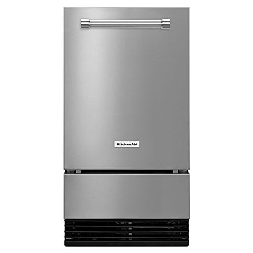 KitchenAid Automatic Ice Maker 18Inch,35 lbs,Grey Stainless Steel(No