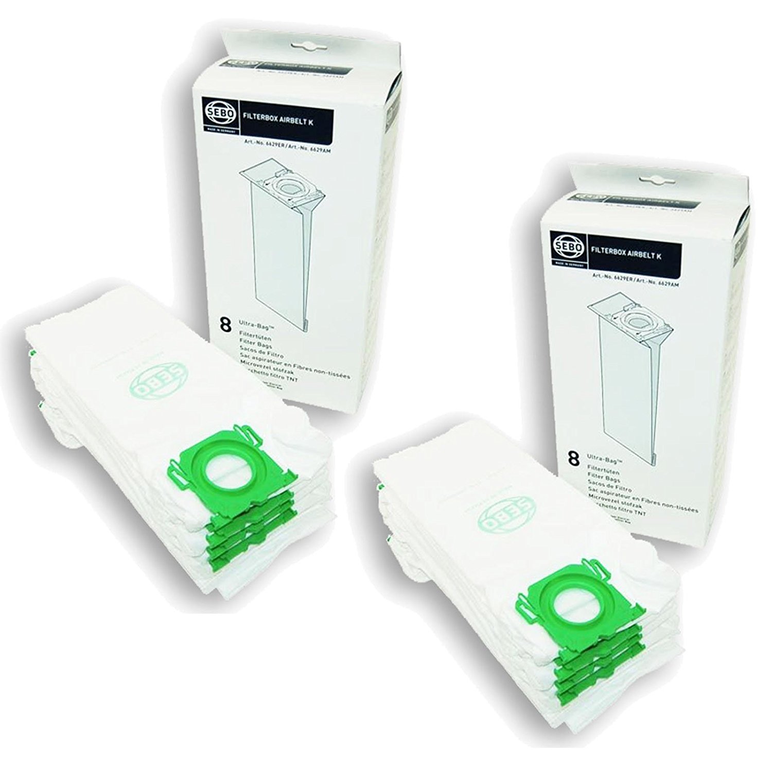 SEBO K1 K3 UltraBag Vacuum Cleaner Cylinder Dust Bags Pack Of 16 N2
