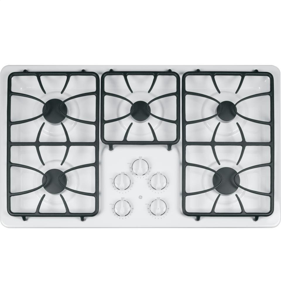 GE JGP633DETWW 36" White Gas Sealed Burner Cooktop free image download