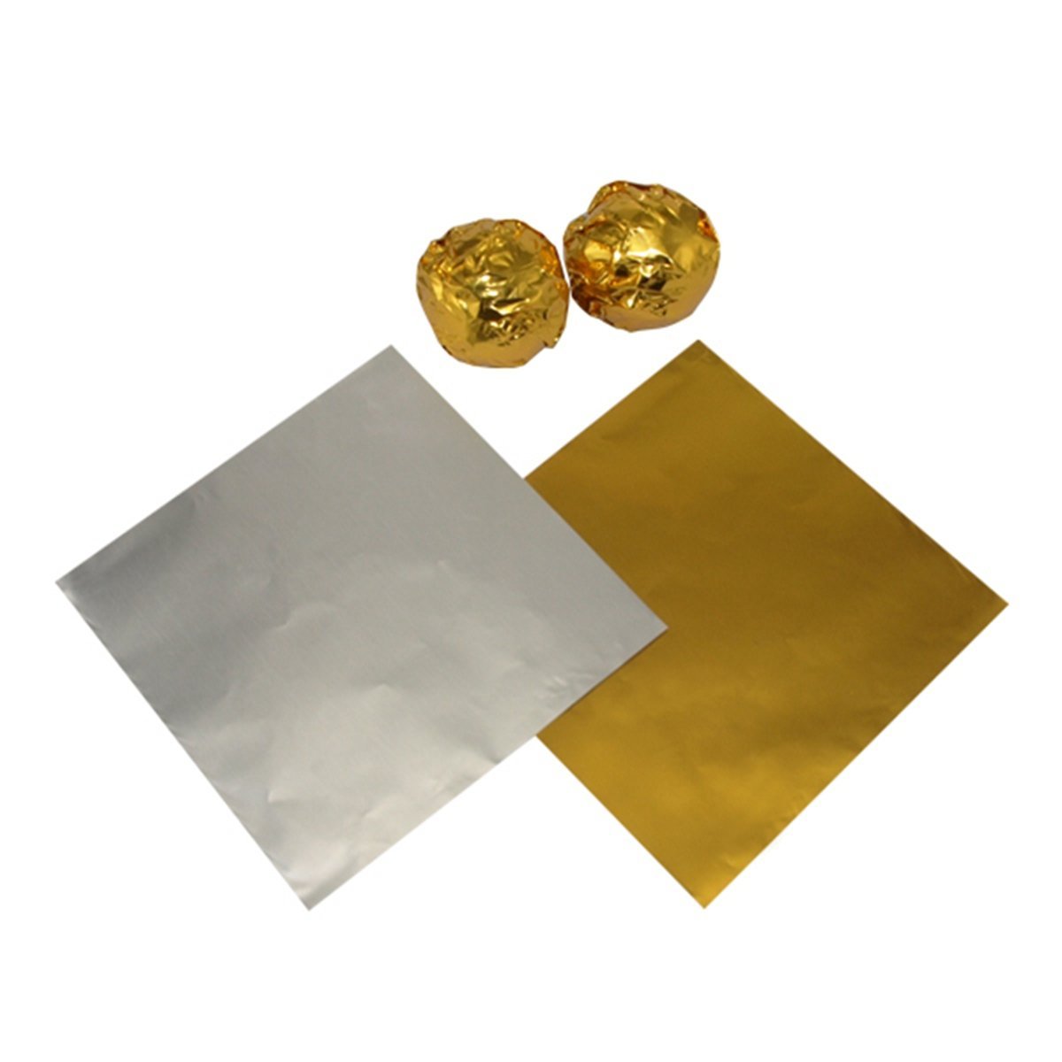 100 Pcs Gold Foil Wrappers Pack for Chocolate Sweets Confectionery Gold