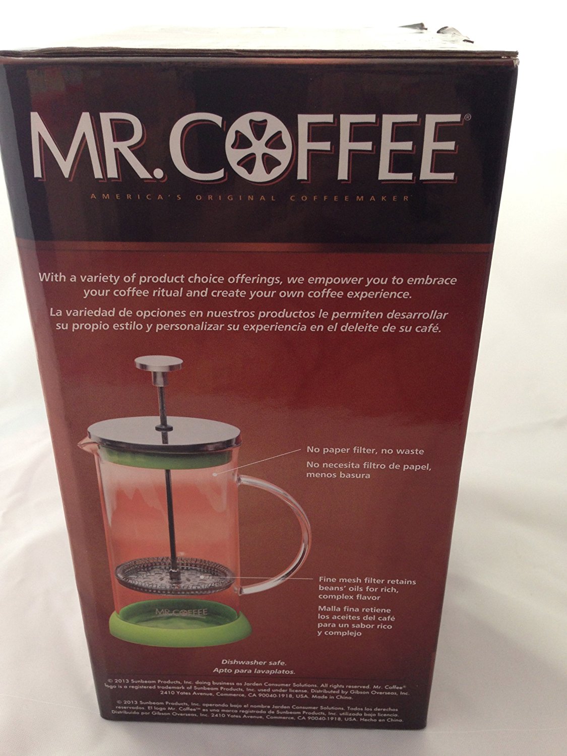 Mr. Coffee Coffee Press * 1.05 Qt. * No Filter * No Paper Waste * Fine