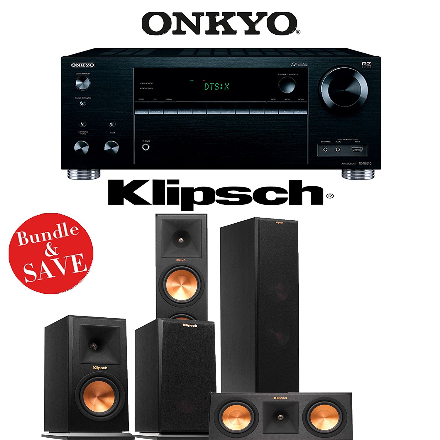 Onkyo TXRZ610 7.2Channel Network A/V Receiver + Klipsch RP250F