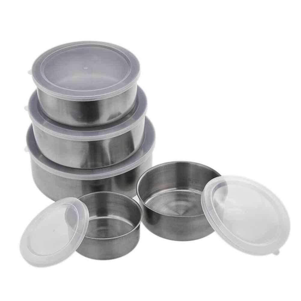 Quadruple Time 5 PCS Mixing Bowls Cookware Stainless Steel Food Storage