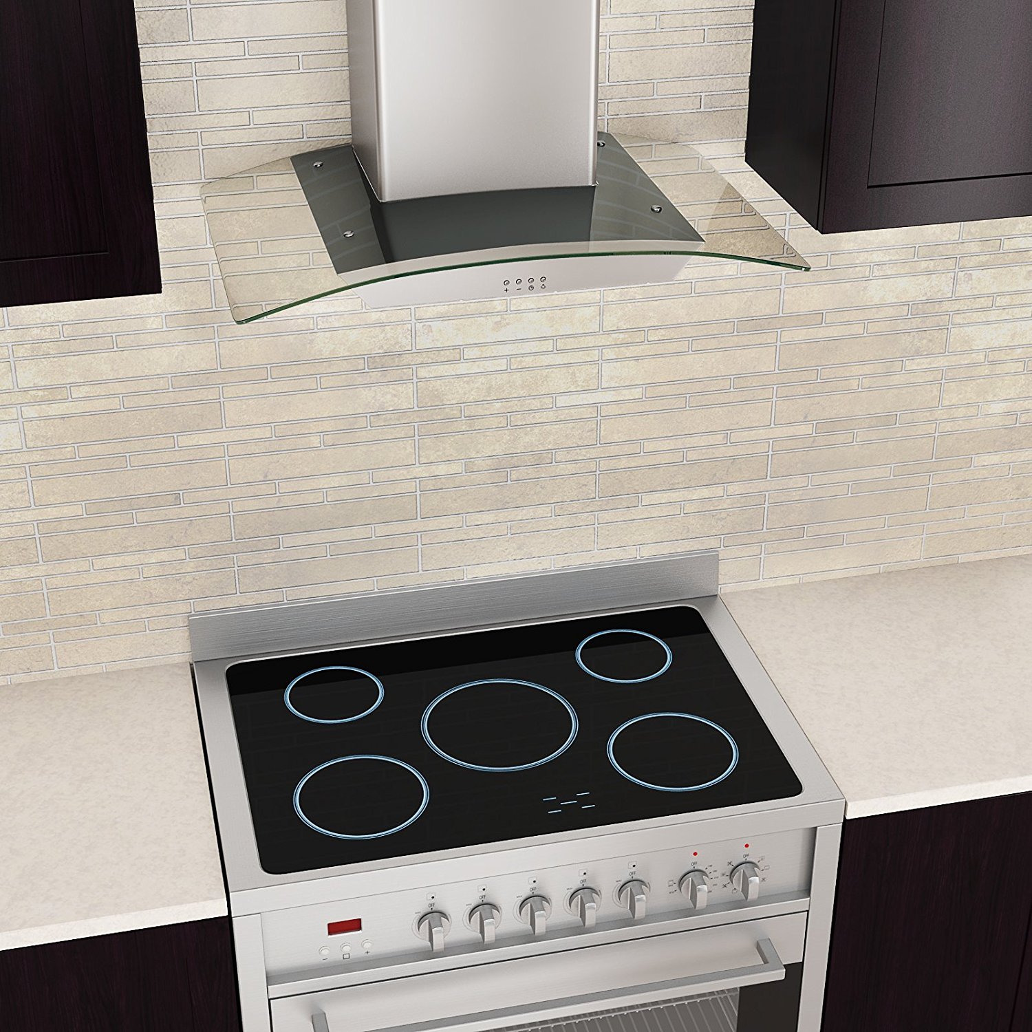 Ancona GCP430 WallMounted Glass Canopy Style Convertible Range Hood