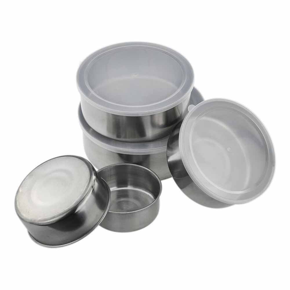 Quadruple Time 5 PCS Mixing Bowls Cookware Stainless Steel Food Storage