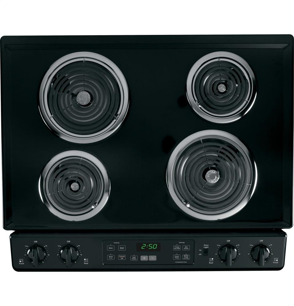 GE JS250DFBB 30" Black Electric SlideIn Coil Range free image download