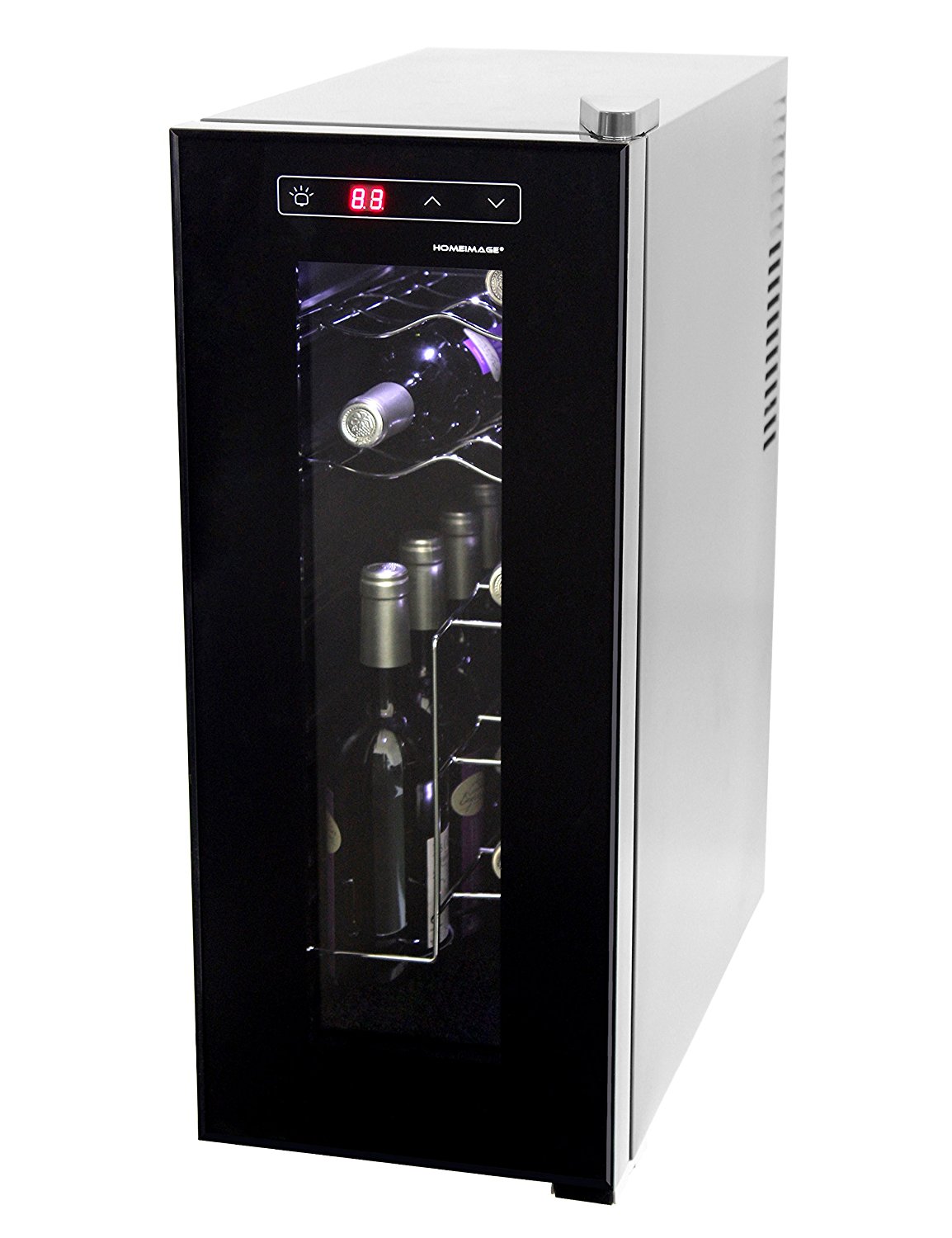 HOMEIMAGE Thermo Electric Wine Cooler for 12 Bottles with Vertical Rack