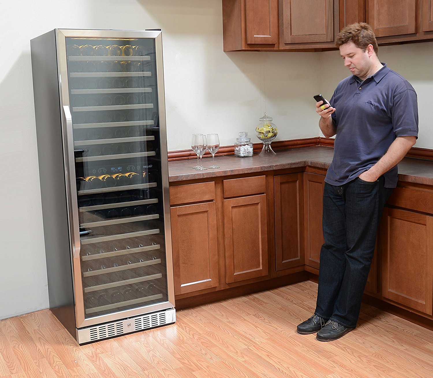 NewAir AWR1600DB Premier Gold Series 160 Bottle BuiltIn WIne Cooler