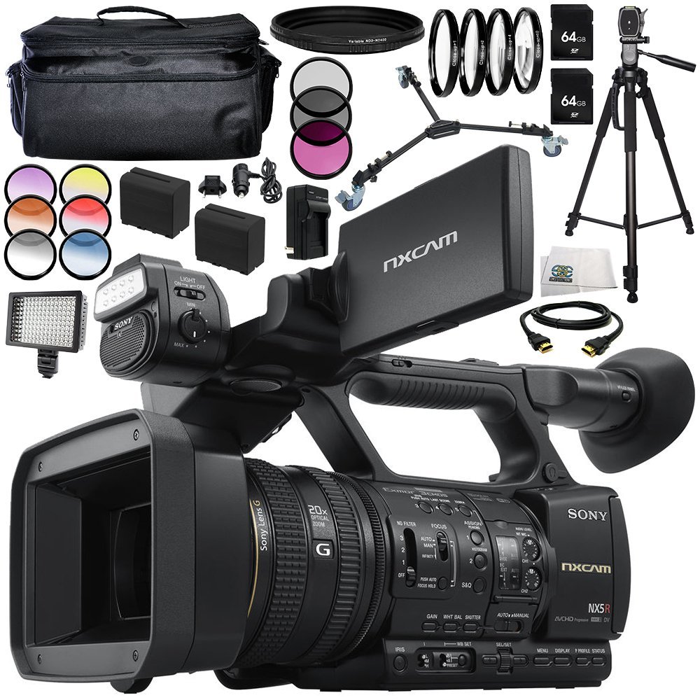 Sony HXRNX5R NXCAM Professional Camcorder 16PC Accessory Bundle