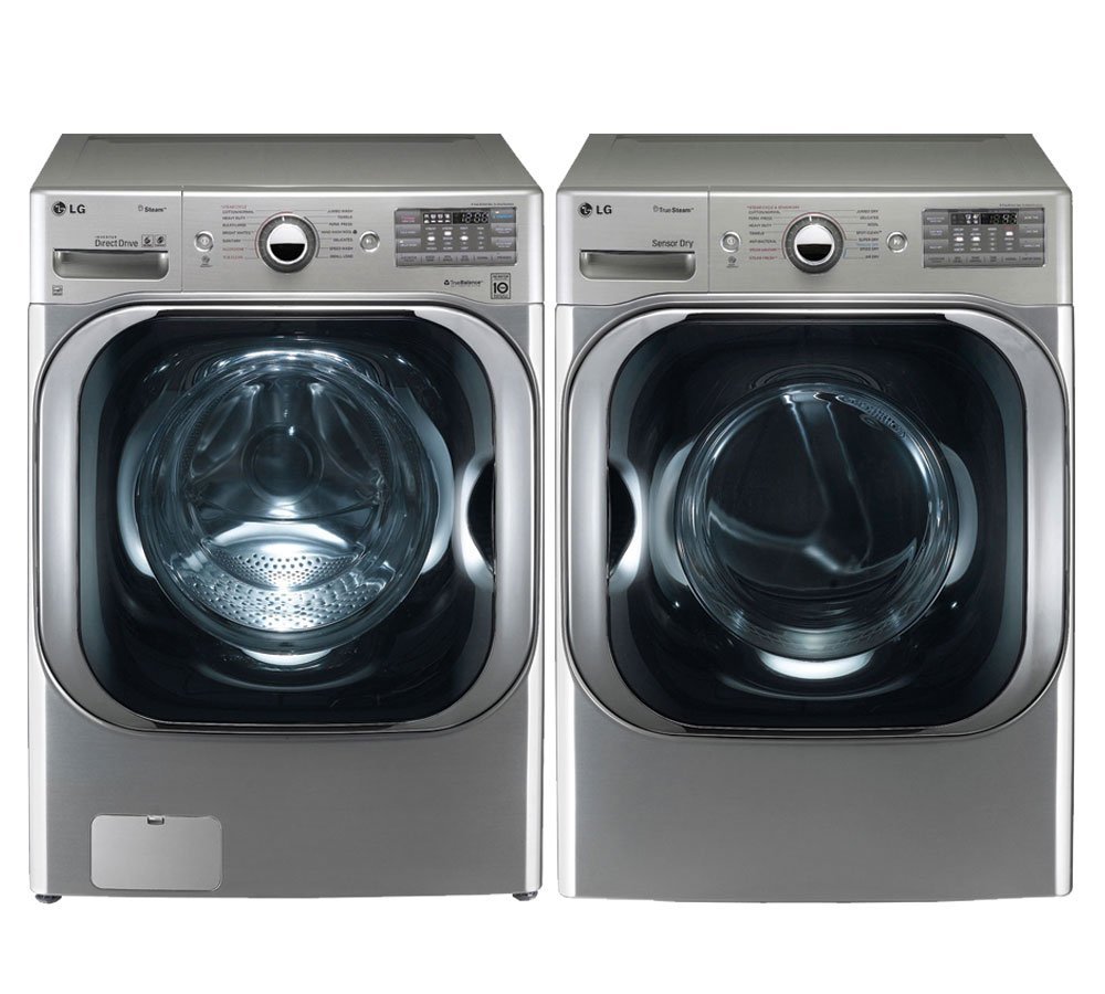 LG Graphite Steel Front Load Laundry Pair with WM8000HVA 29" Washer and