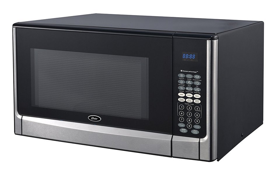 Oster OGYZ1604VS 1100W Inverter/Sensor Microwave Oven, 1.6 cu. ft., Stainless Steel/Black free