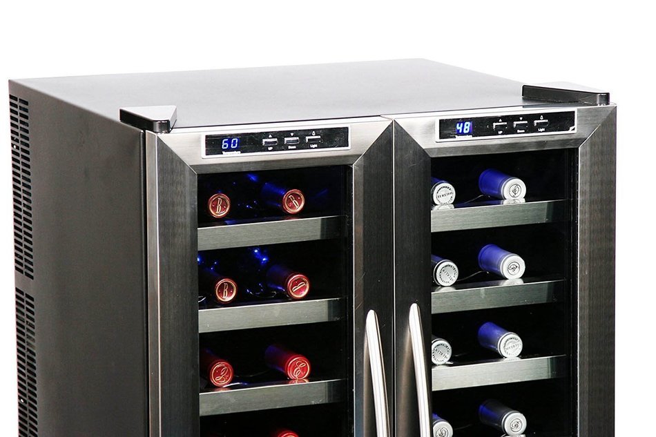 Wine Cooler Dual Zone Whynter 32 Bottle Thermoelectric Cooling System