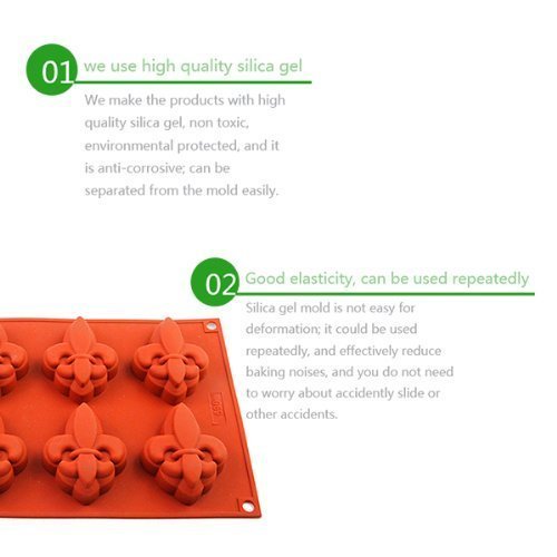 DidaDi Cavity Fleur De Lis Chocolate Fruity Candy Silicone Mold Muffin