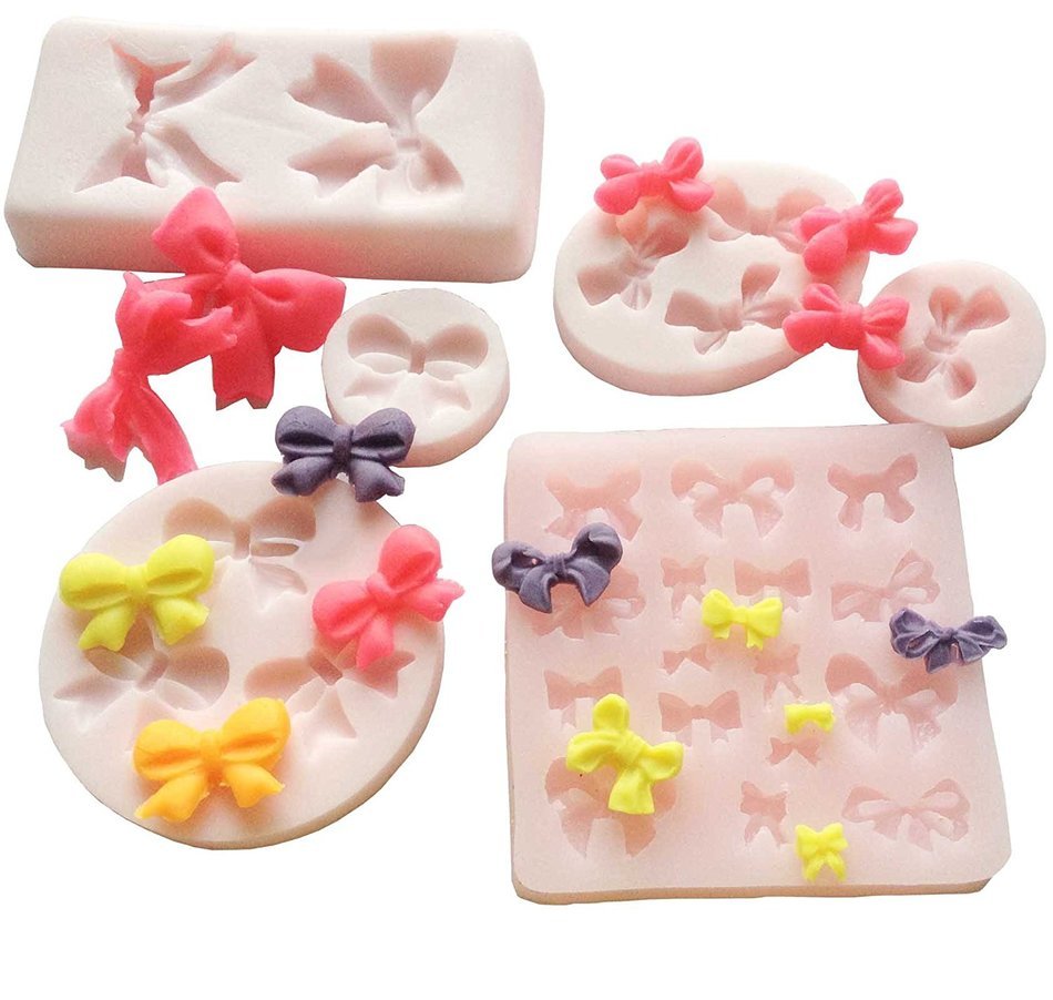 Food Grade Assorted BOWS / RIBBON set Silicone Mold sugarcraft icing