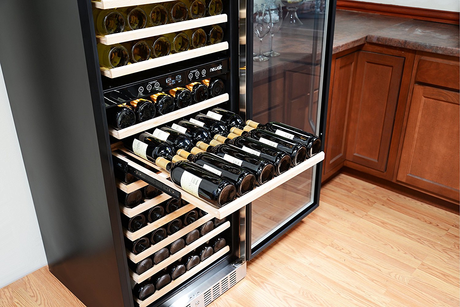 NewAir AWR1600DB Premier Gold Series 160 Bottle BuiltIn WIne Cooler