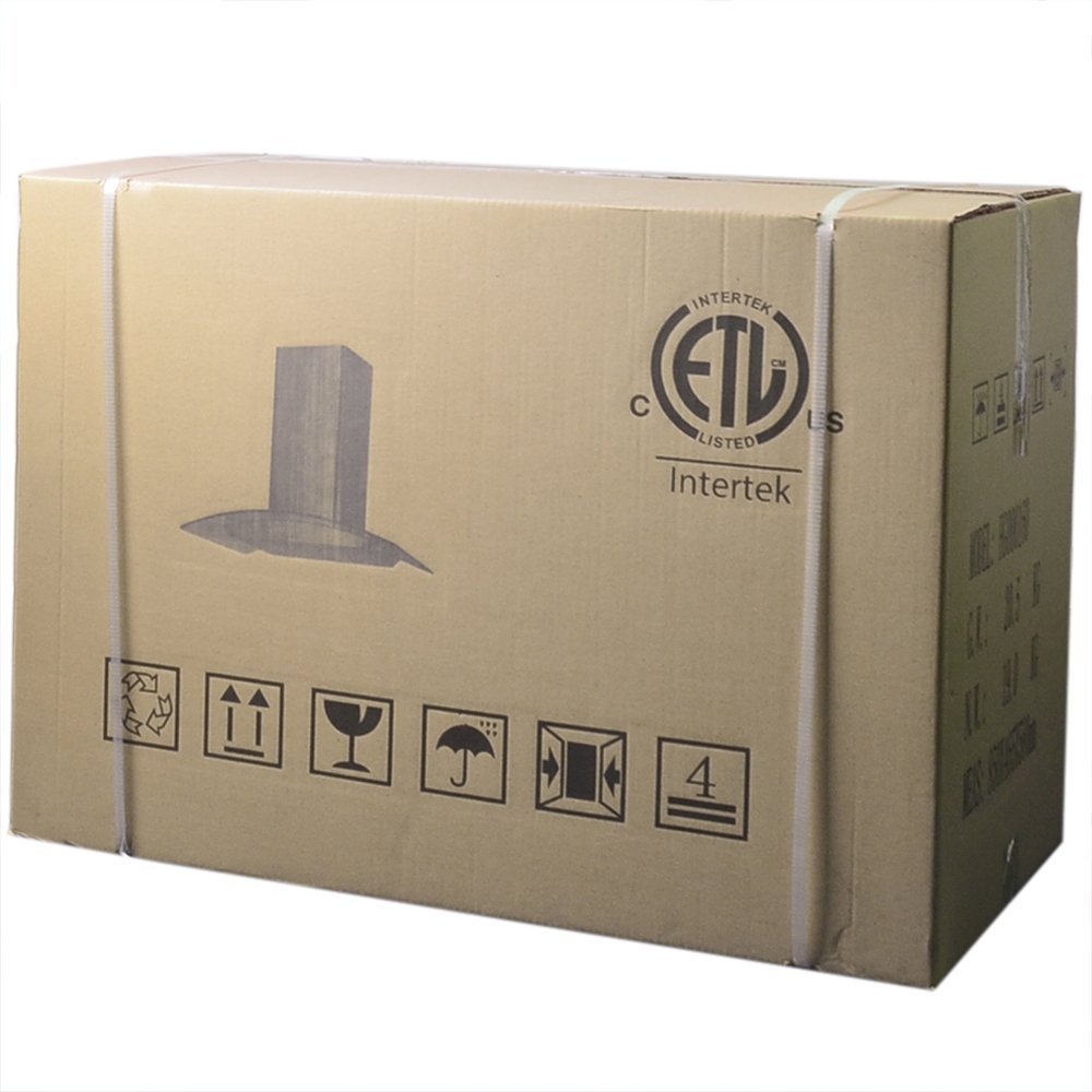 Toyofmine Kitchen Stainless Steel 36" Glass Wall Mount Range Hood Stove