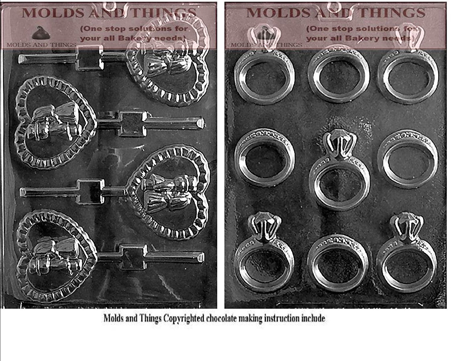 Bride and Groom heart pop candy wedding Chocolate candy mold Engagement
