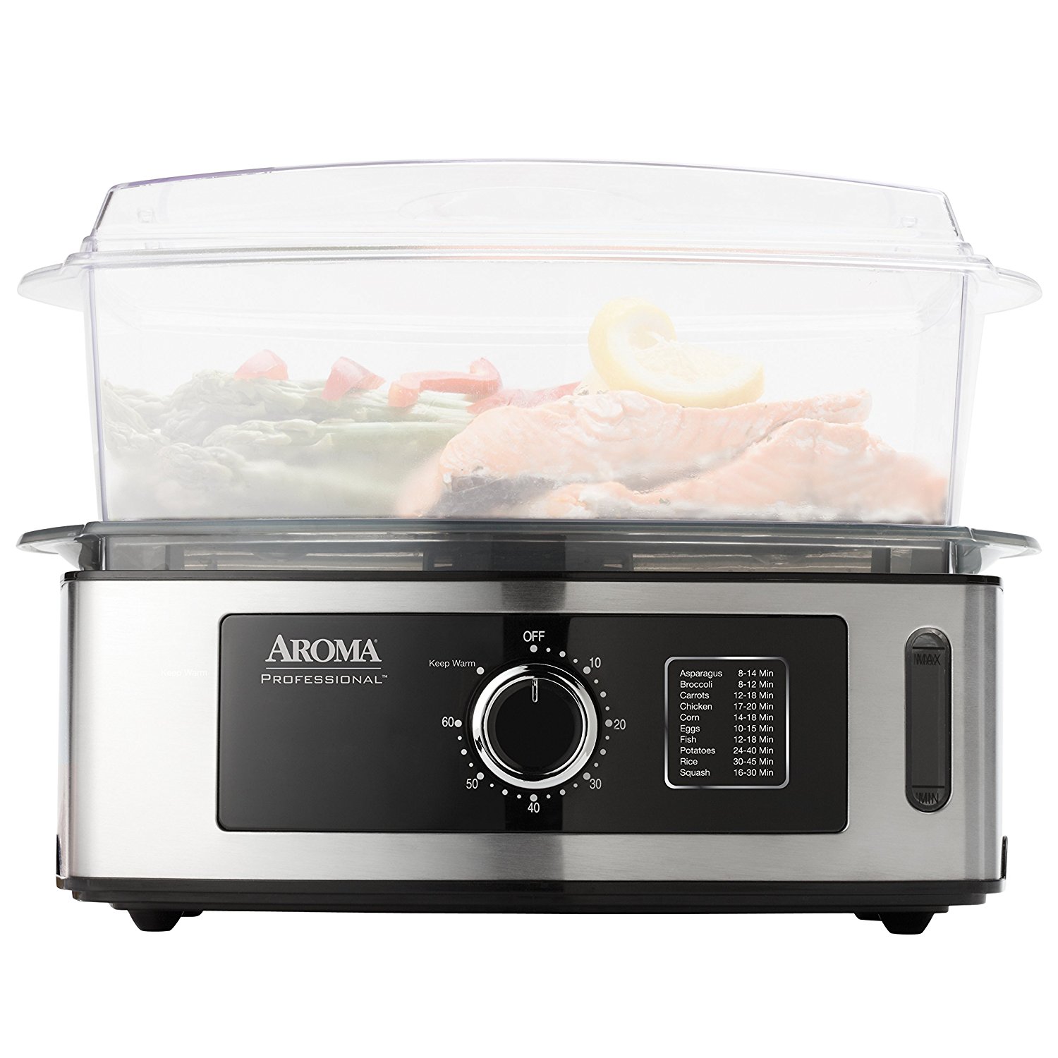 Aroma Housewares Professional 5Quart Food Steamer, Stainless Steel N2