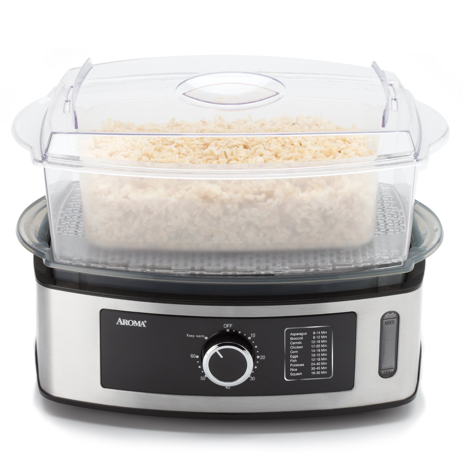 Aroma Housewares Professional 5Quart Food Steamer, Stainless Steel N4