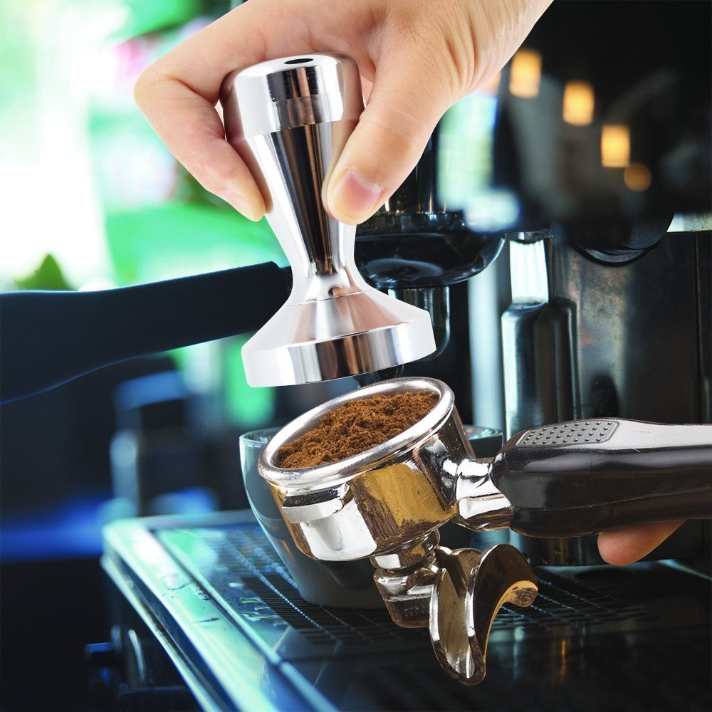 Modern Professional Espresso Tamper 51mm Stainless Steel Flat Base