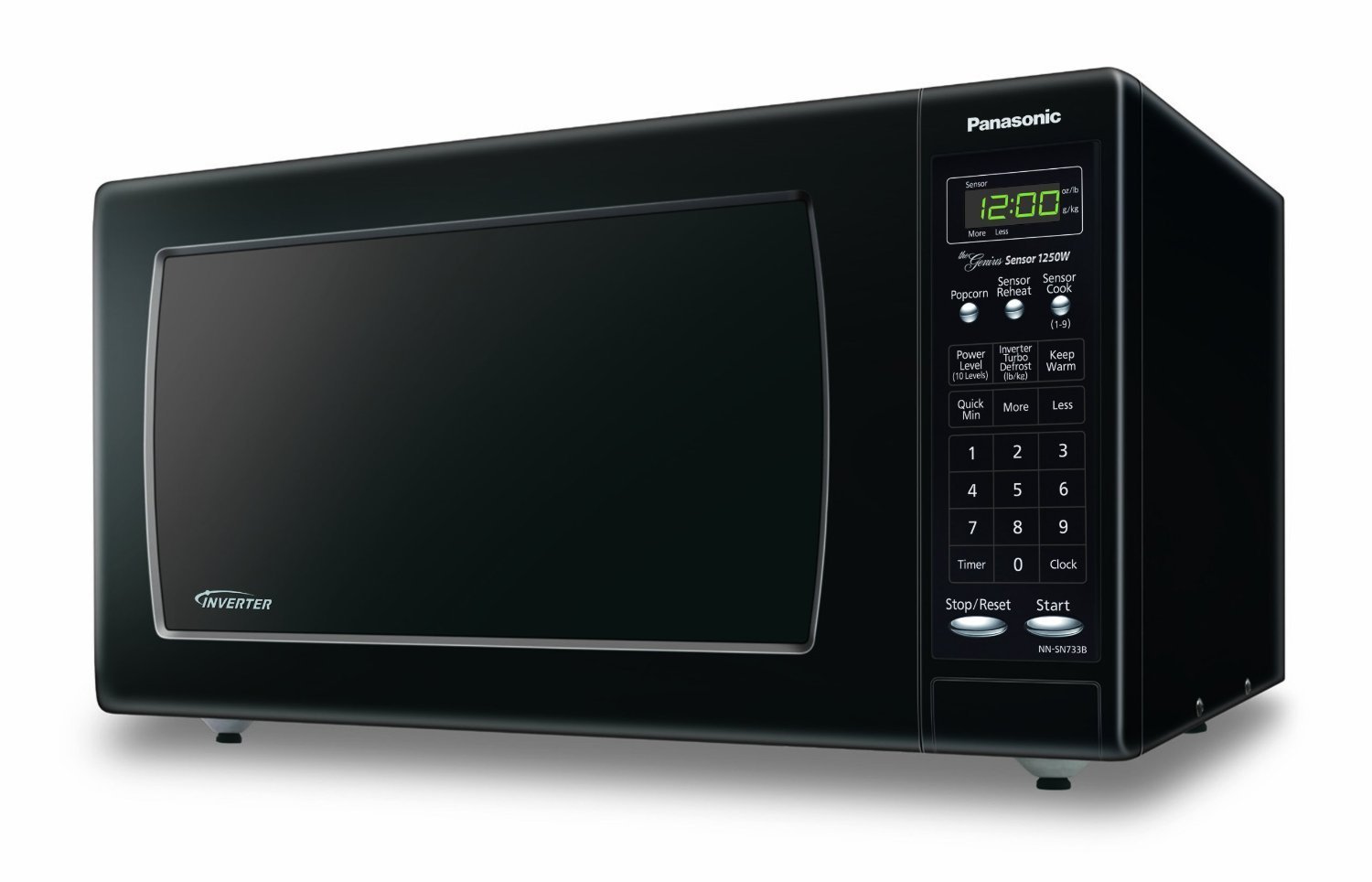 Panasonic NNSN733B Black 1250W 1.6 Cu. Ft. Countertop Microwave Oven