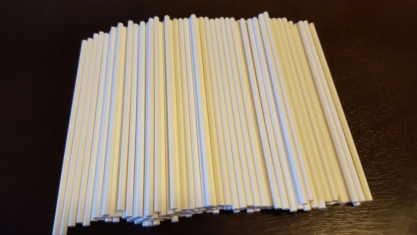 Paper Lollipop Sticks 6 Inch 500 pieces. Perfect for Candy Making, Eco and Environmentally Safe