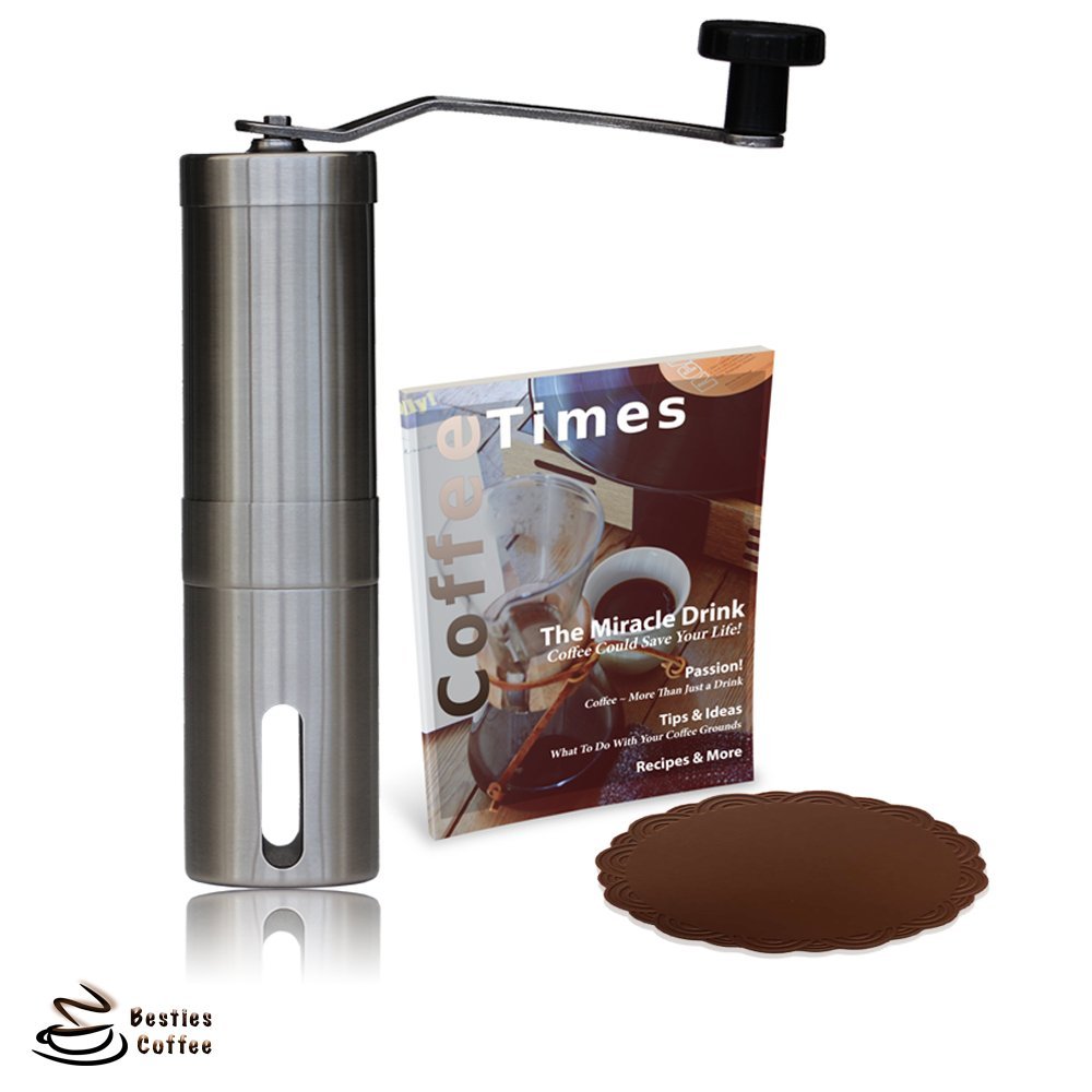 Besties Hand Coffee Grinder With Ceramic Conical Burr Design, Slim