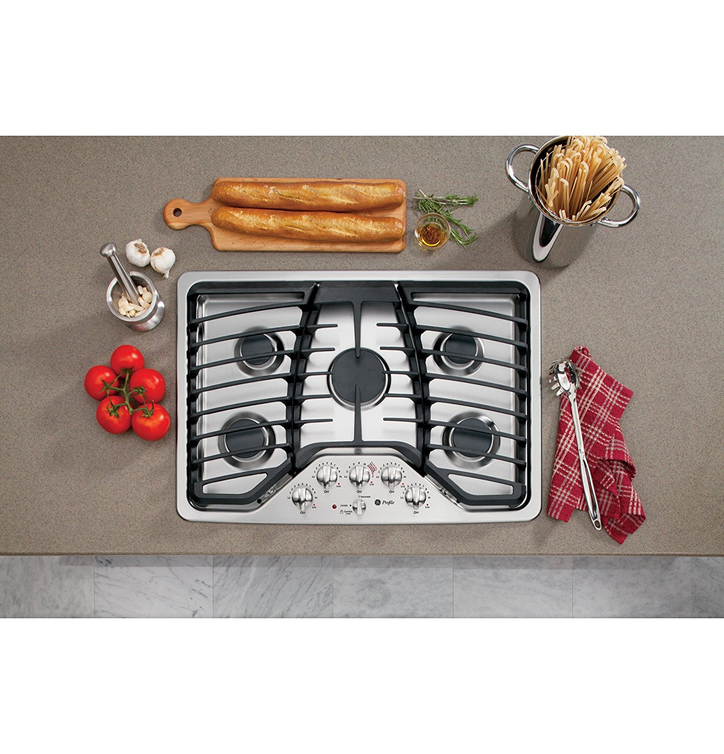 GE PGP953SETSS Profile 30" Stainless Steel Gas Sealed Burner Cooktop free image download