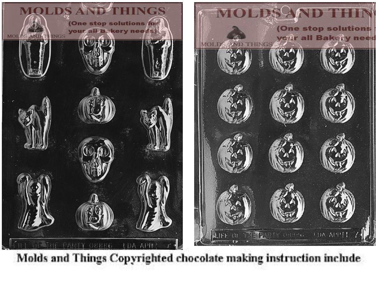 Halloween Chocolate Candy Mold Assorted with pumpkin chocolate candy